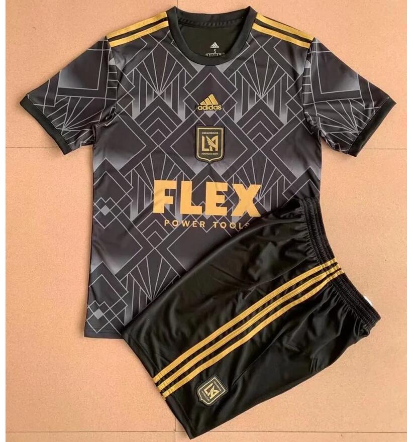 Kids Los Angeles FC 2022/23 Home Soccer Kits Shirt With Shorts